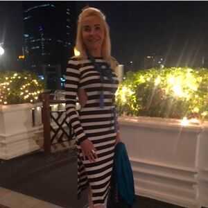 Tufi Duek backless long sleeve dress - Size Small.